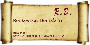 Roskovics Dorián névjegykártya